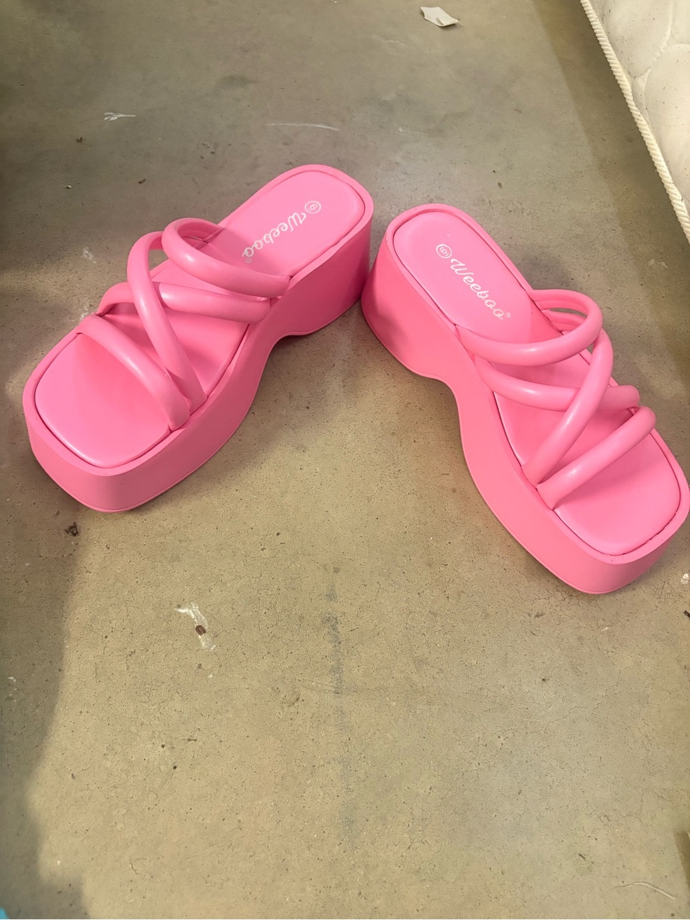 Pink Platform Slide Sandals for Women